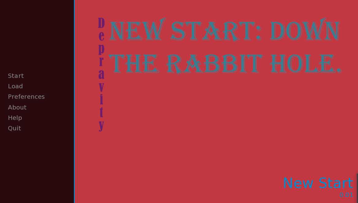 VN Ren'Py Abandoned A New Start: Down the Rabbit Hole [v0.01] [Werdddsaa]