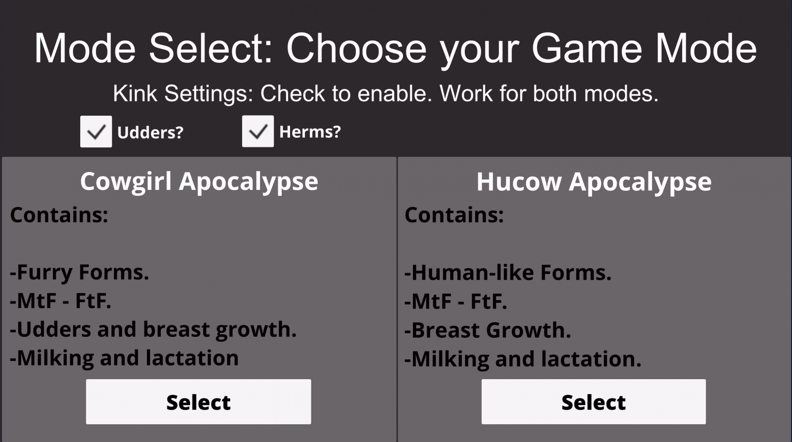 Unity Abandoned Cowgirl/Hucow Apocalypse [v0.1.61] [Squeaky Doelly] download