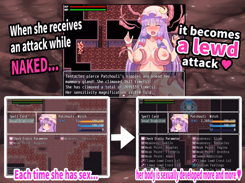 RPGM Completed Interspecies Sex Labyrinth & The Lewd Busty Witch ~Until Patchouli Becomes A Seedbed~ [Kleitos]