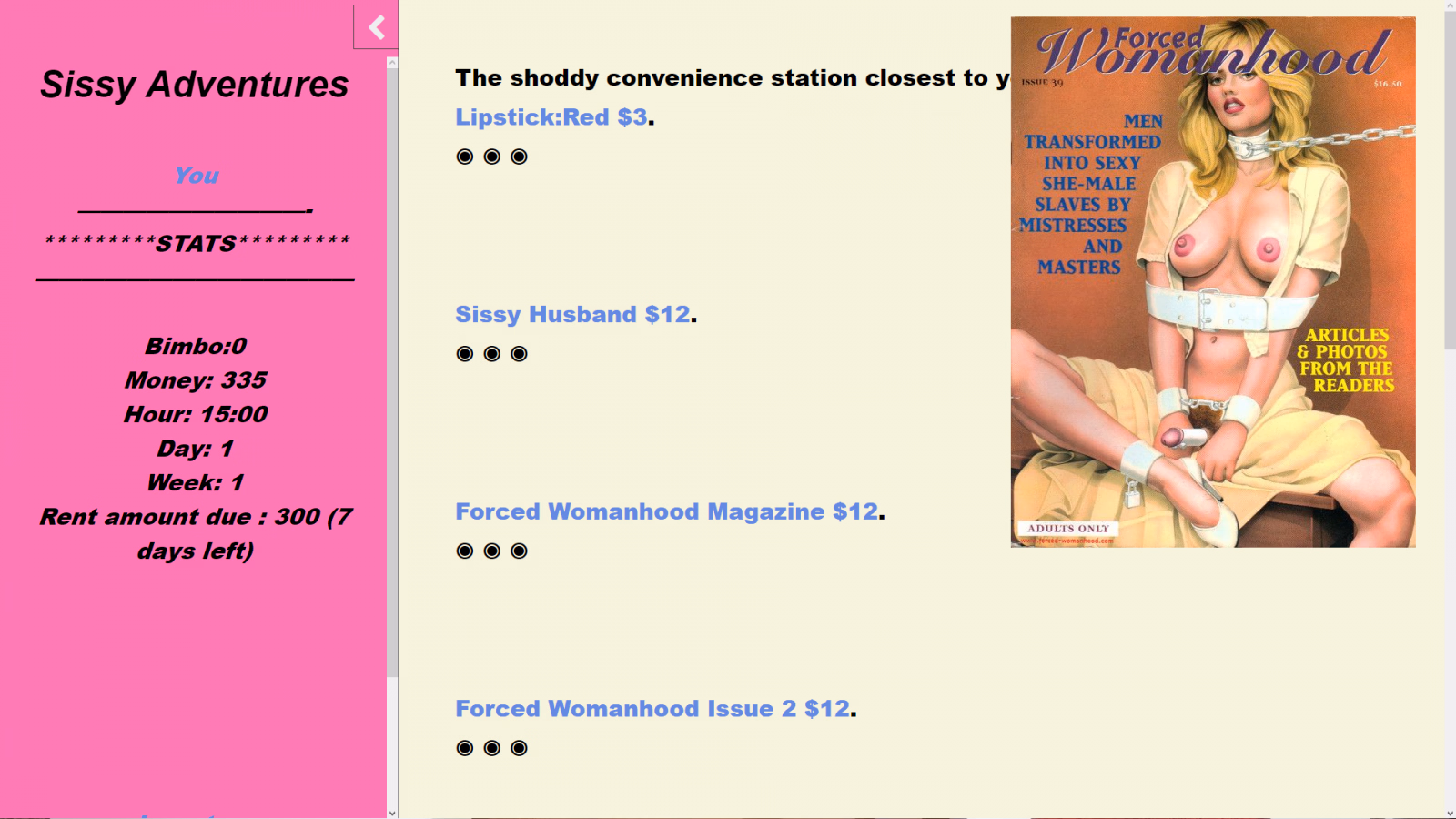 HTML Abandoned Sissy Adventures [v2.5] [OdetoComplex]