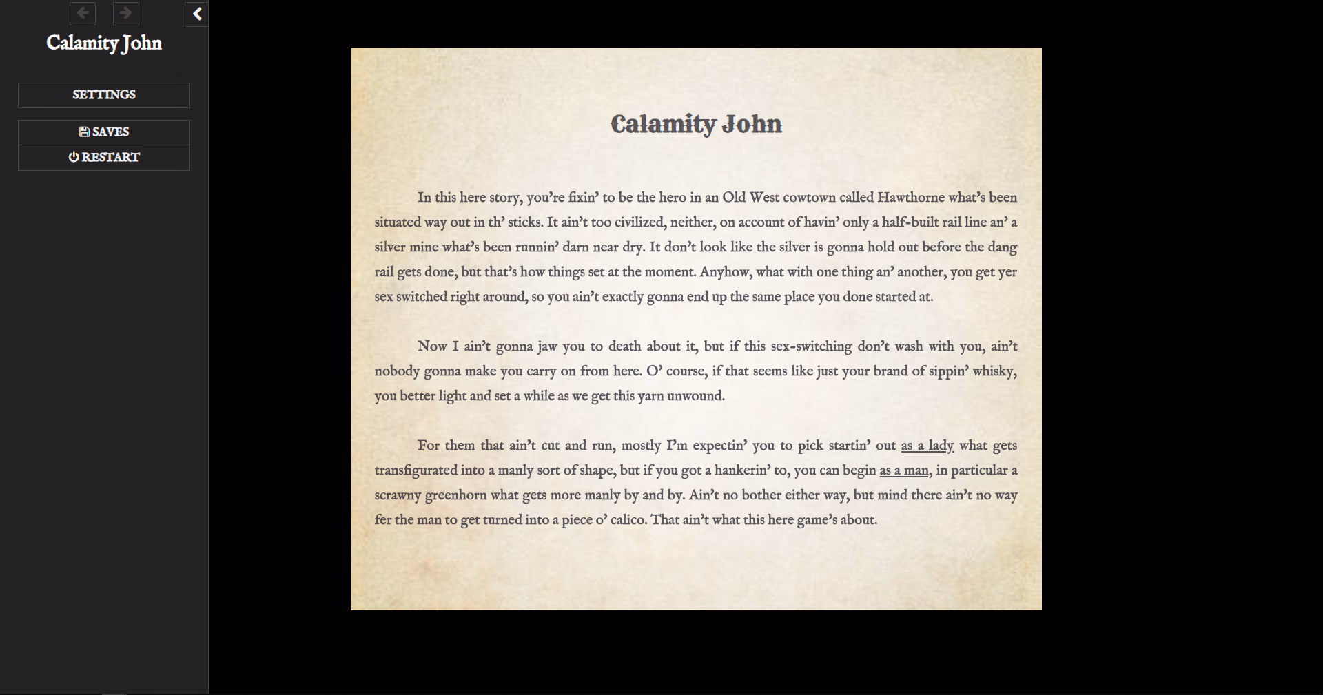 HTML Abandoned Calamity John [v0.47] [Green_Double_Aught] download