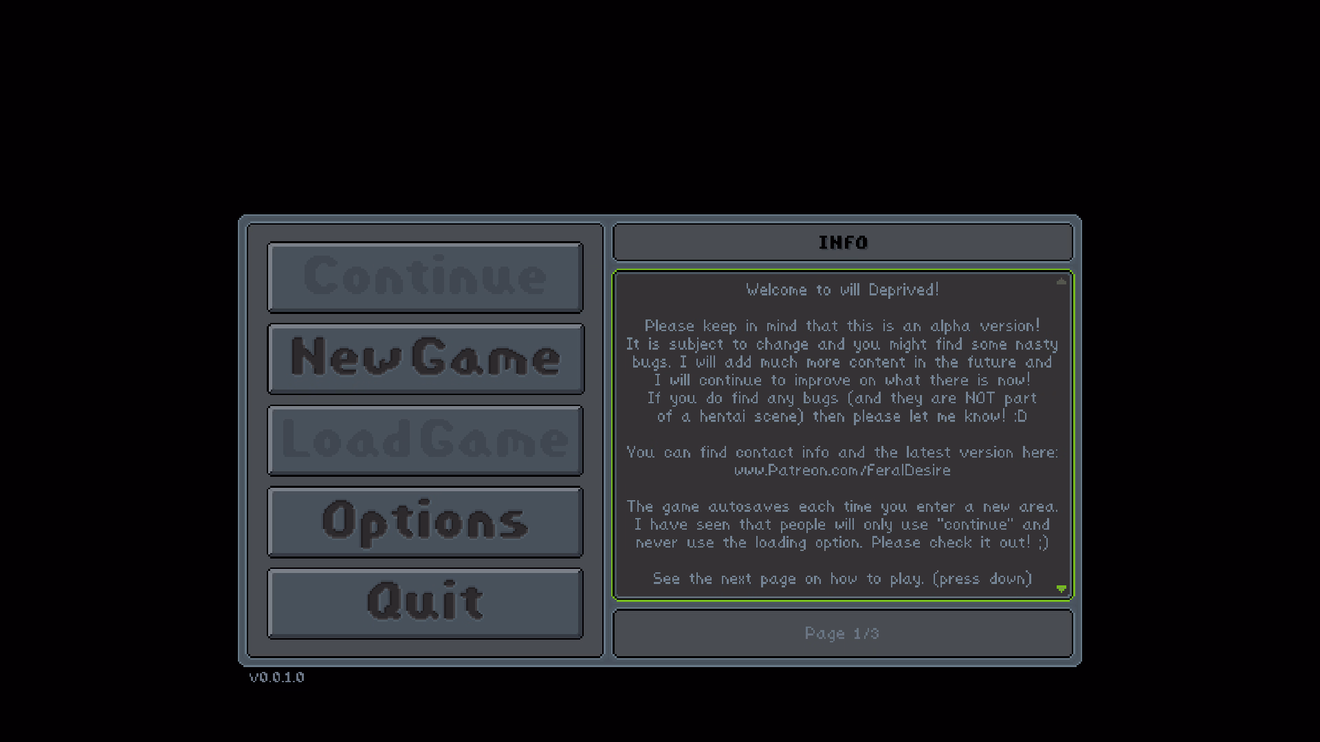 Unity Abandoned Will Deprived [v0.0.1.3] [Feral Desire]