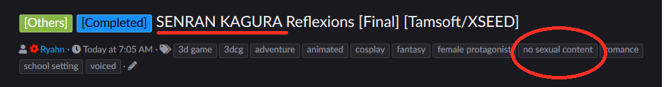 Others Completed SENRAN KAGURA Reflexions [Final] [Tamsoft/XSEED]