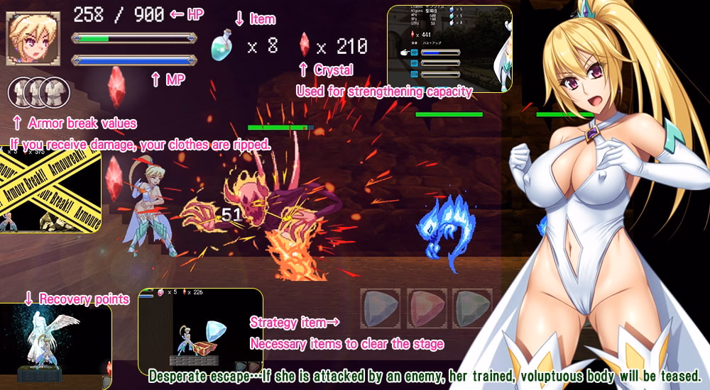 Unity Completed Last dungeon of defeat - Humiliation for female warrior Erina [Final] [pinkbanana-soft]