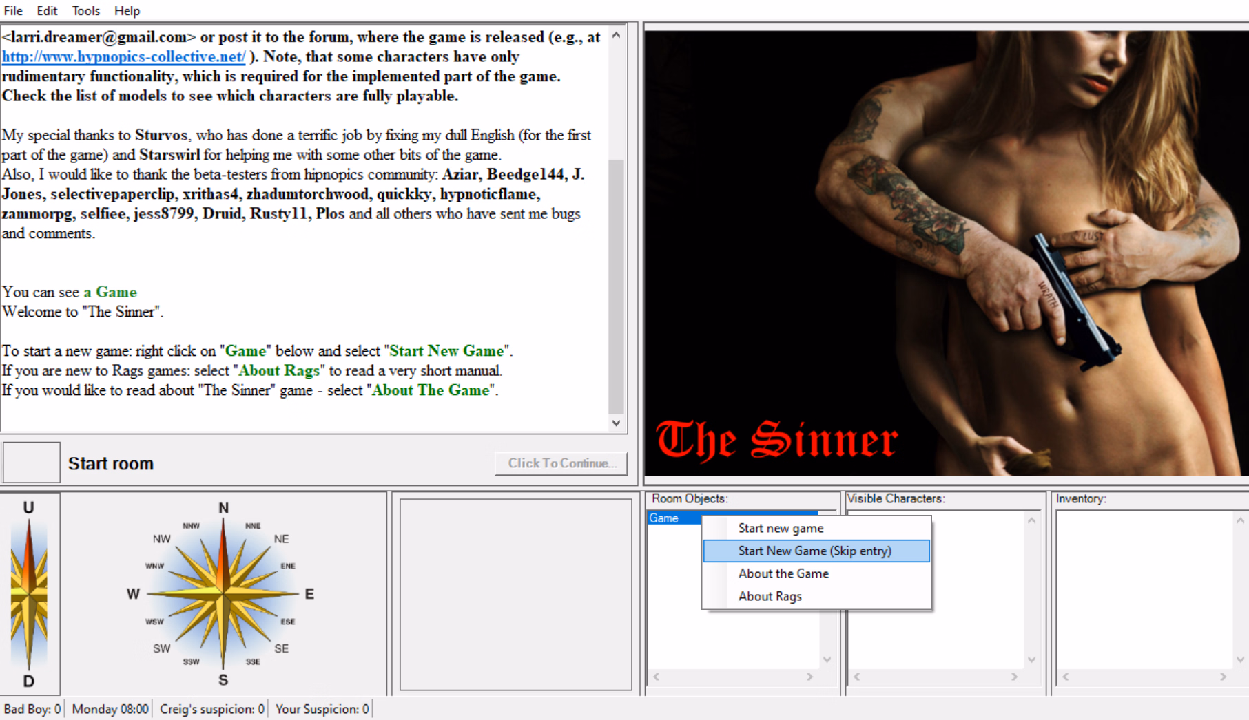 RAGS Completed The Sinner Game [v1.02] [Larry_Dreamer]