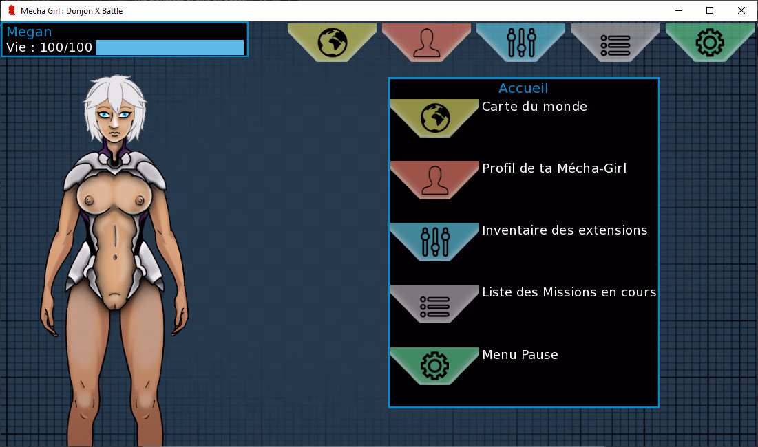 Ren'Py Abandoned Mecha Girl : Donjon X Battle [Demo] [The Lionesses of Sins]