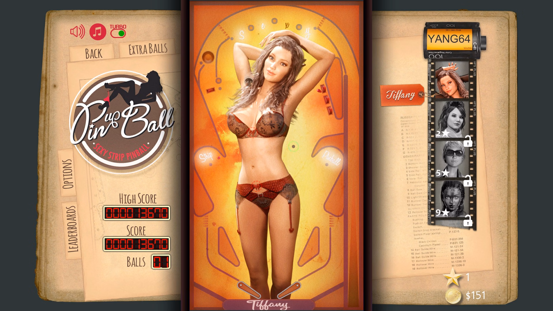 Unity Completed Pinup Ball - Sexy Strip Pinball [v1.06] [Electrify Spa]