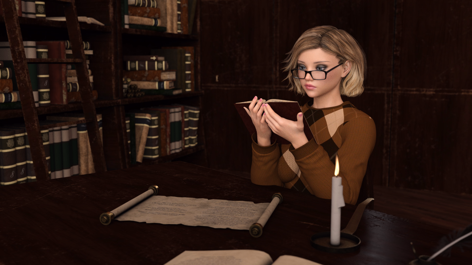 VN Ren'Py Completed Emma In the Library [v1.0] [AceX Game Studio]