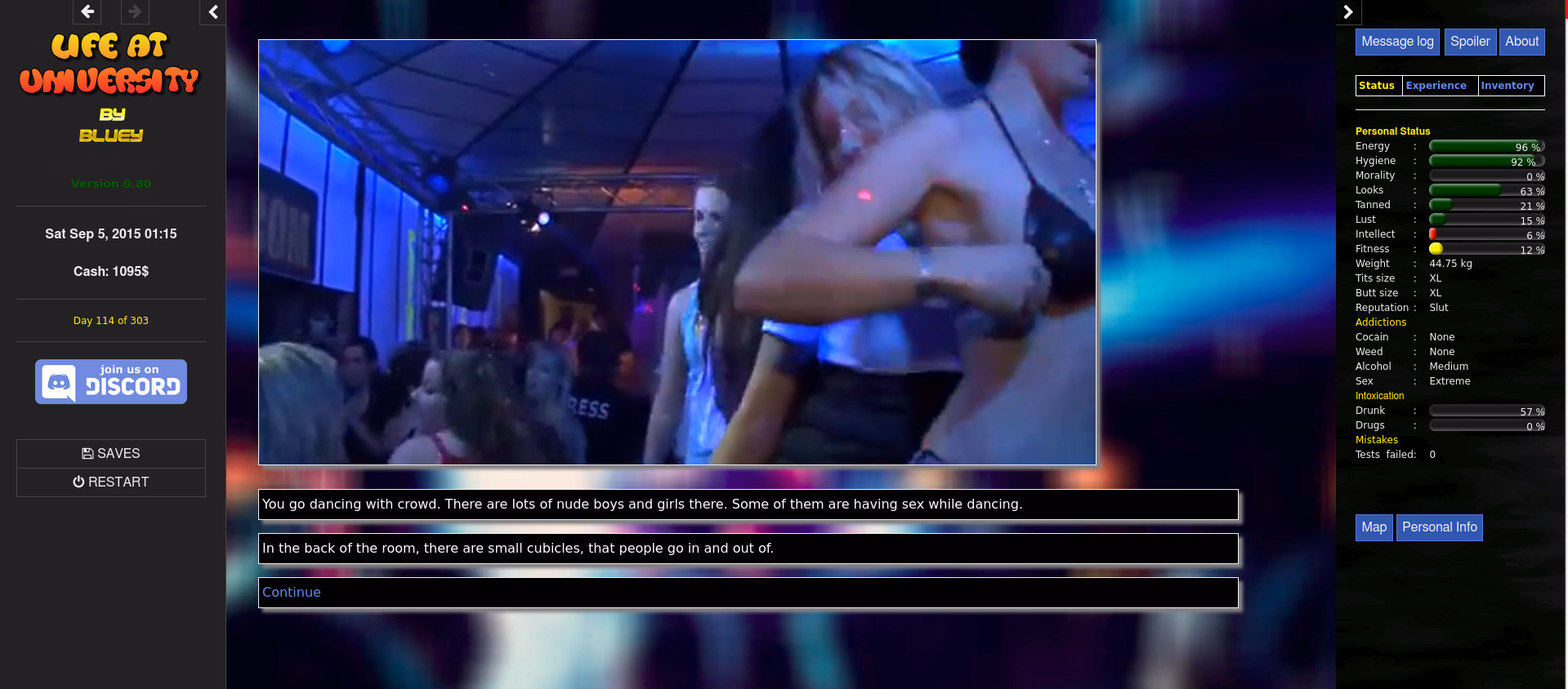 HTML Abandoned Life at University [v1.41] [Bluey]