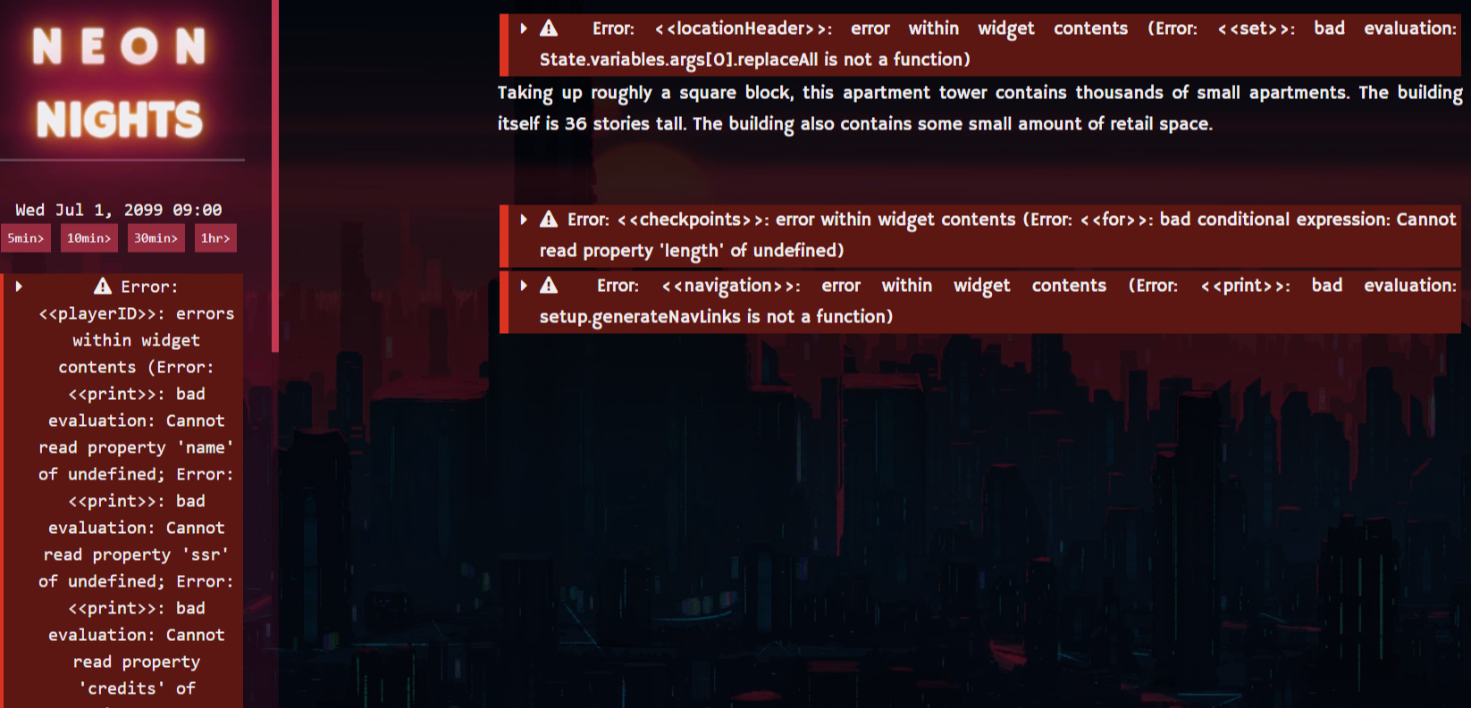 HTML Abandoned Neon Nights [v0.1] [murkwood]
