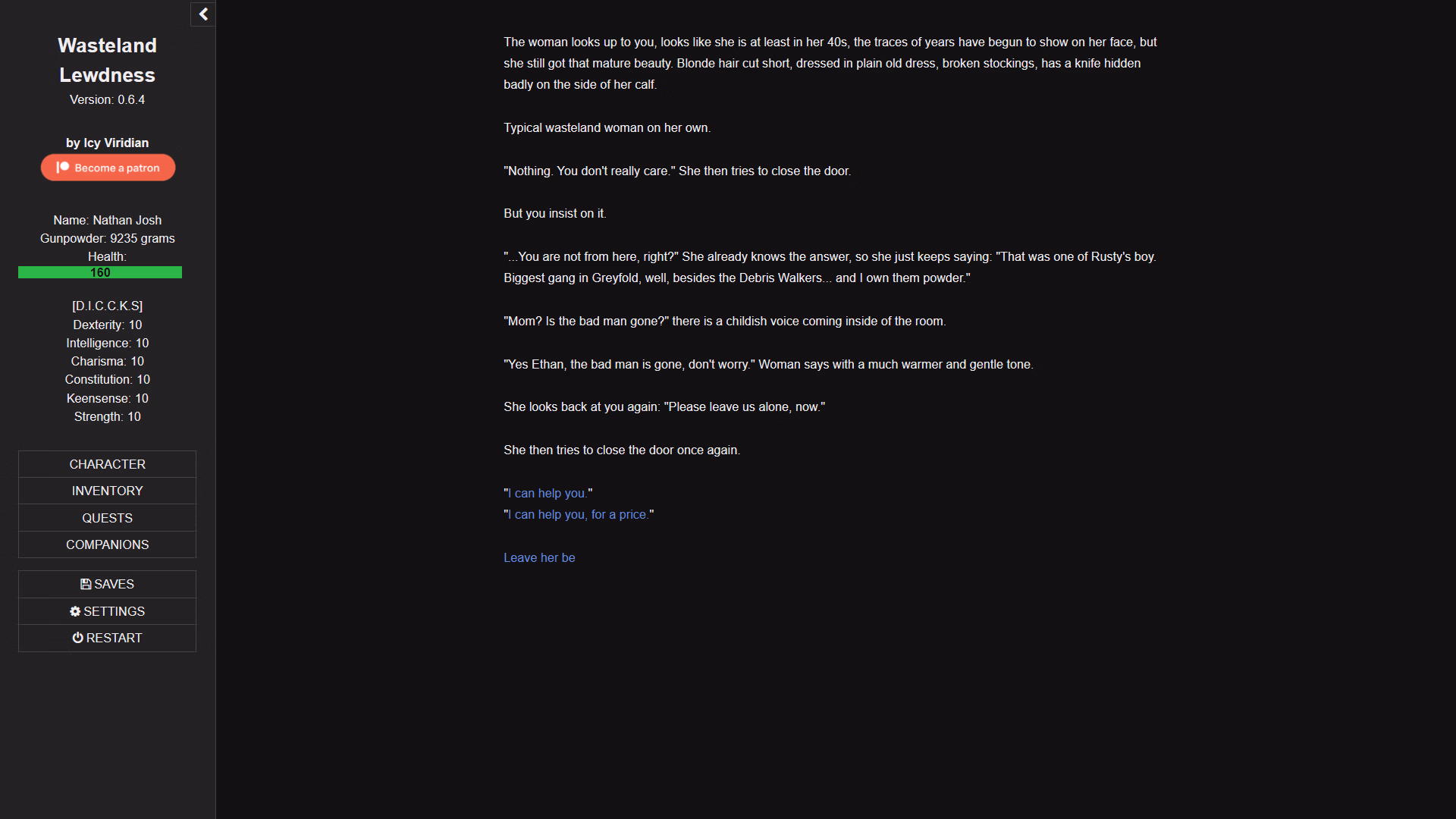 HTML Wasteland Lewdness [v0.72] [Icy Viridian]