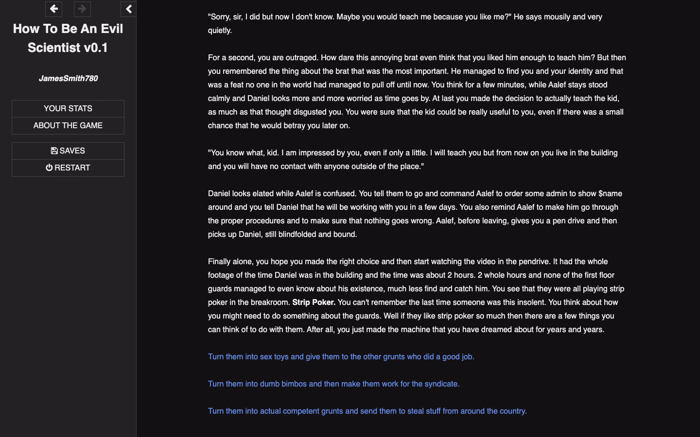 HTML Abandoned How to Be an Evil Scientist [v0.1] [JamesSmith780]