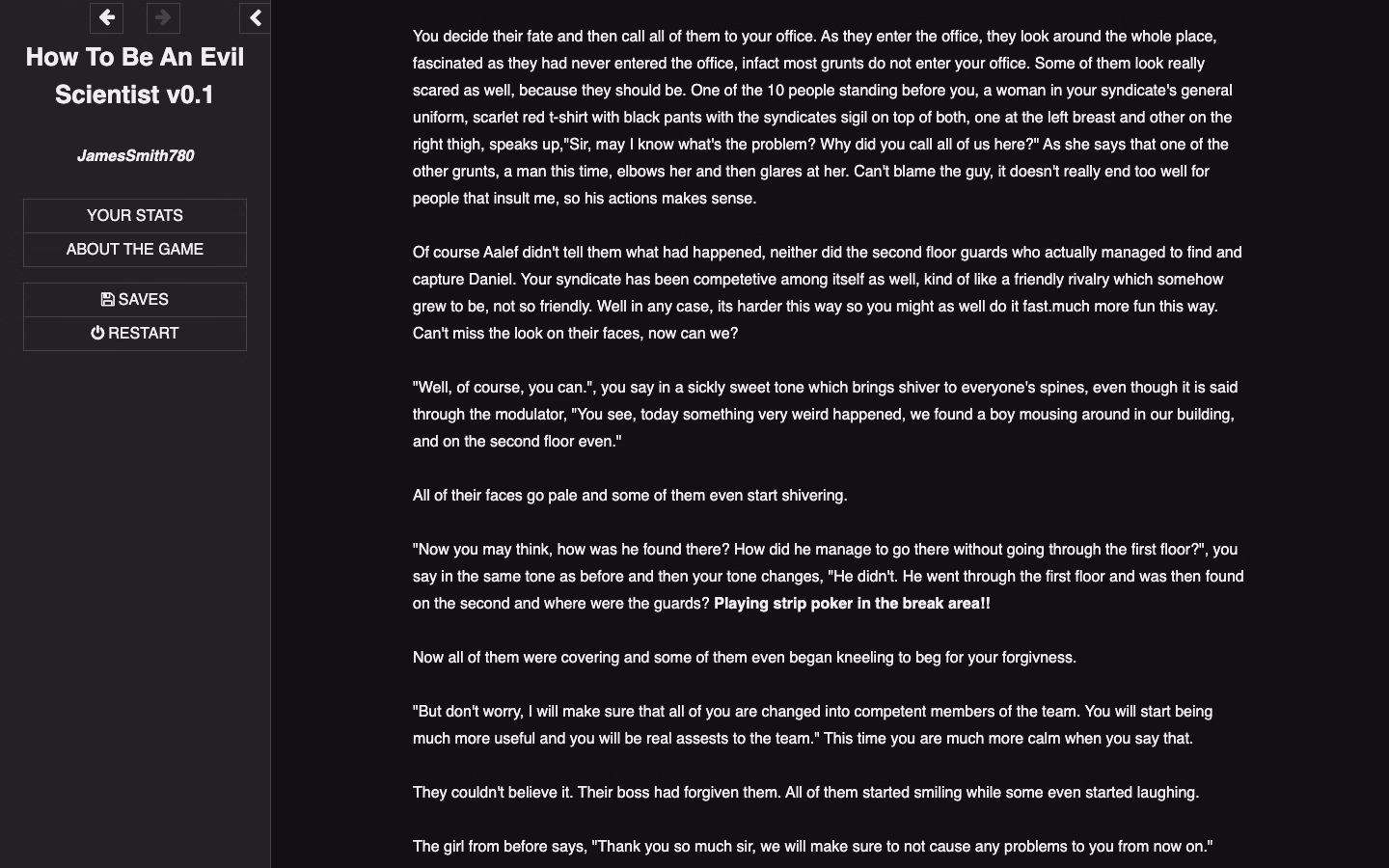 HTML Abandoned How to Be an Evil Scientist [v0.1] [JamesSmith780]