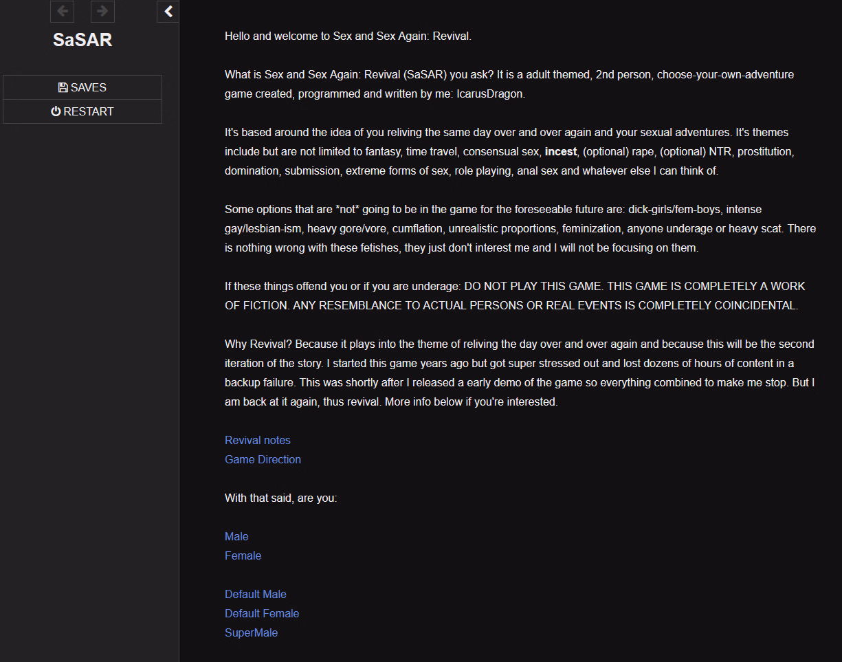 HTML SASAR - Sexy Adult Simulated Augmented Reality - Formerly Sex and Sex Again Revival [v2406A] [IcarusDragon]