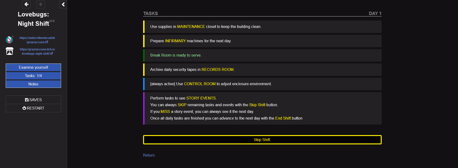 HTML Abandoned Lovebugs: Night Shift [v0.6] [GreyRaccoon]