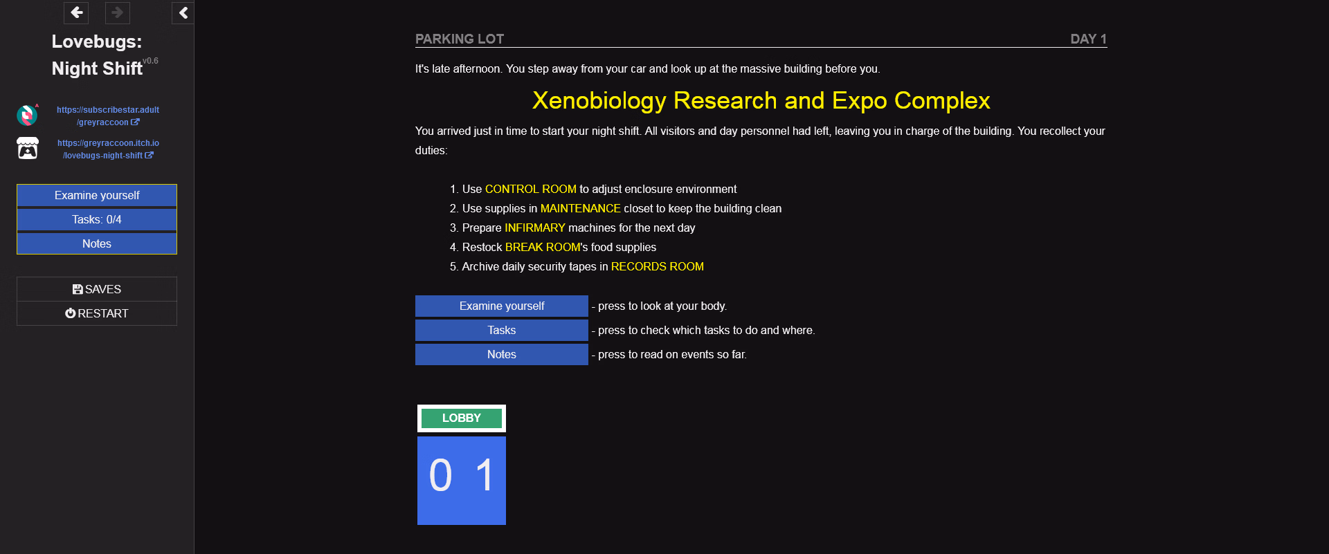 HTML Abandoned Lovebugs: Night Shift [v0.6] [GreyRaccoon]