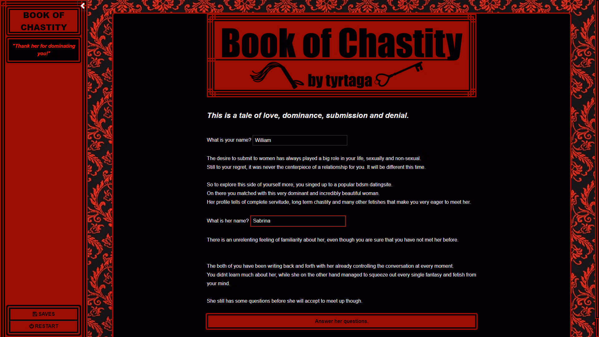 HTML Abandoned Book of Chastity [v0.1] [Tyrtaga]