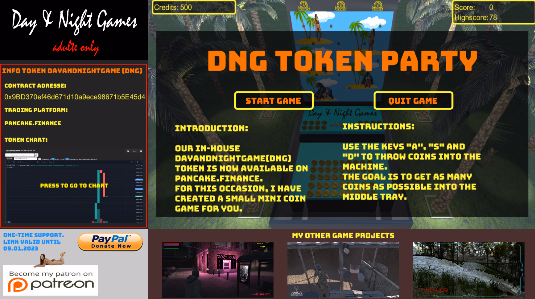 Unity Abandoned DNG Token Party [v0.1] [DayandNightGames]