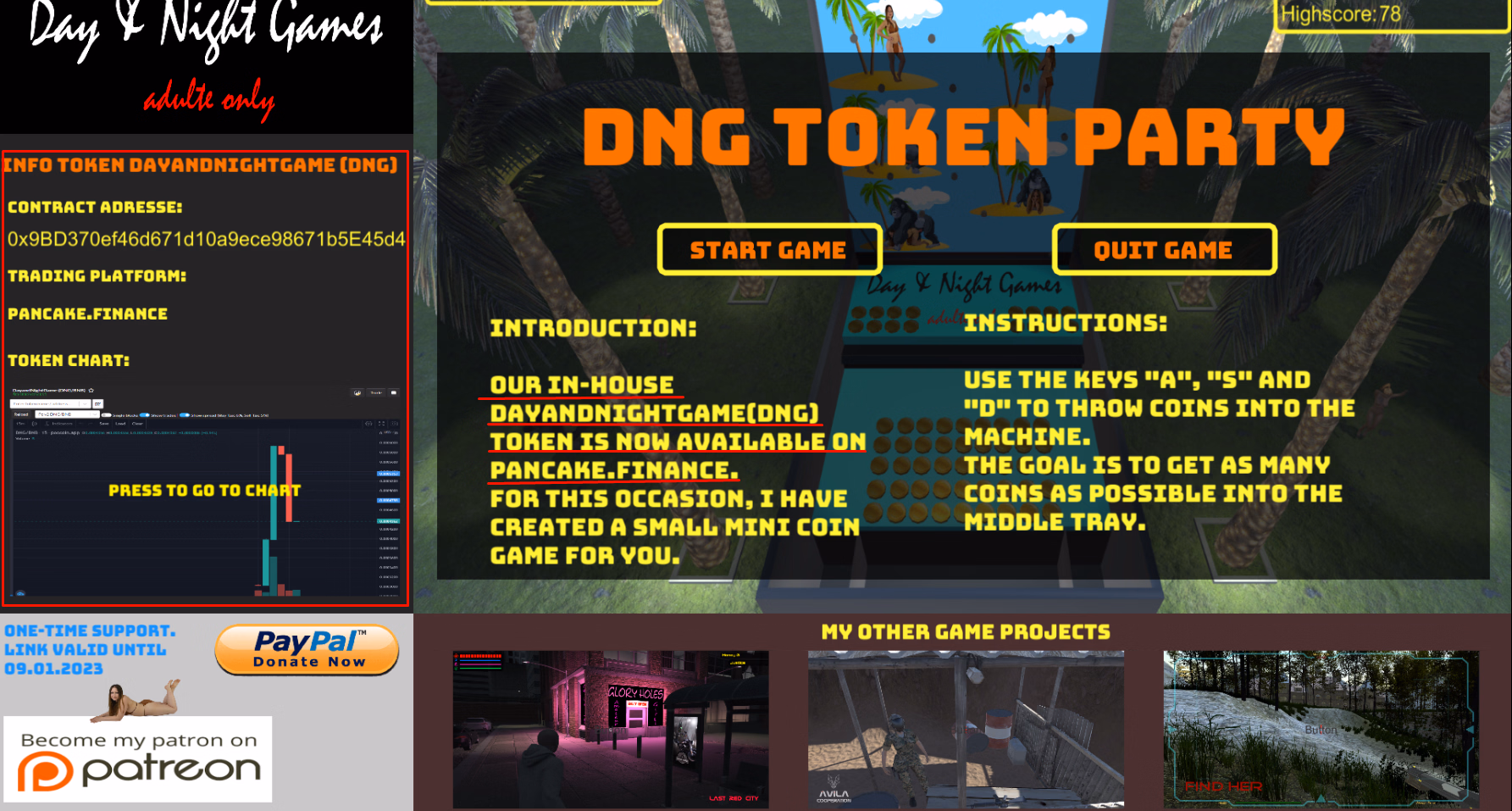 Unity Abandoned DNG Token Party [v0.1] [DayandNightGames]