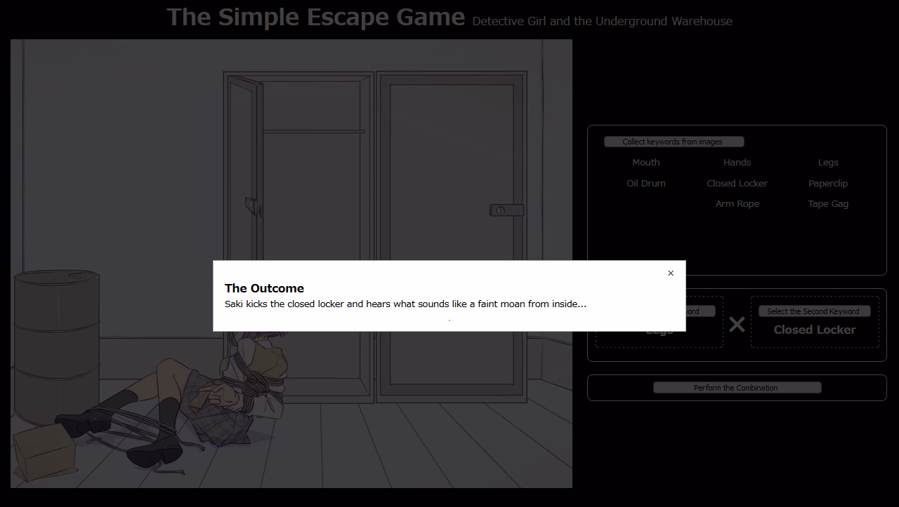HTML Completed The Simple Escape Game ~Detective Girl and the Underground Warehouse~ [Final] [TripleQ]