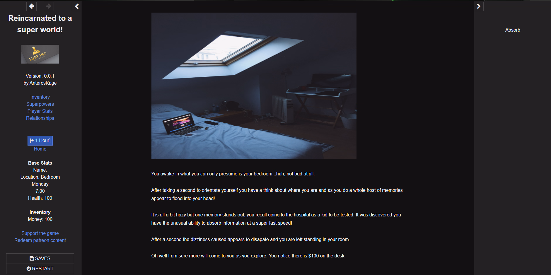 HTML Abandoned Reincarnated to a Super World [v0.0.2] [AnterosKage]