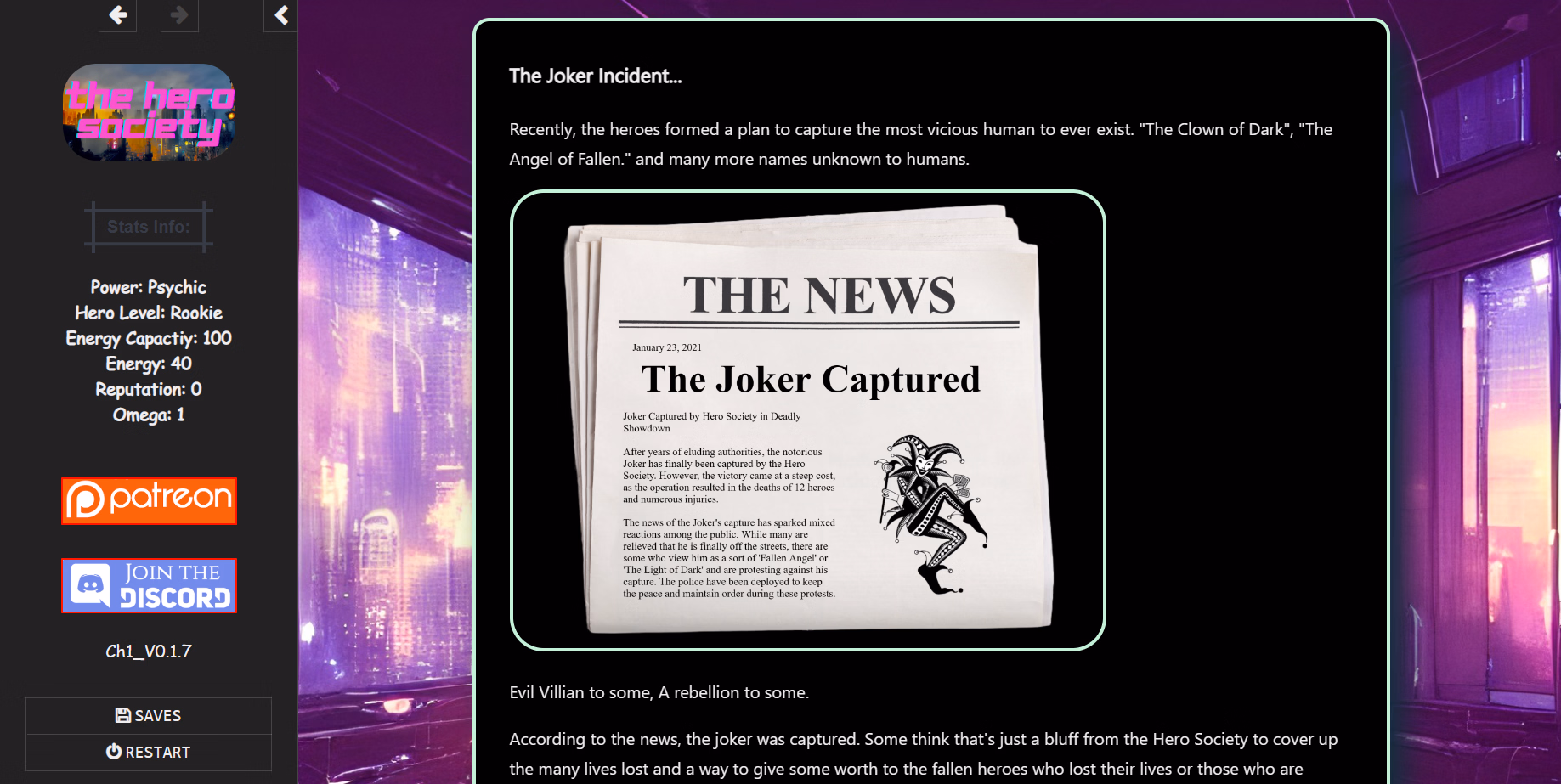 HTML Abandoned The Hero Society [v0.1.1] [Mr. Zolomon Games]