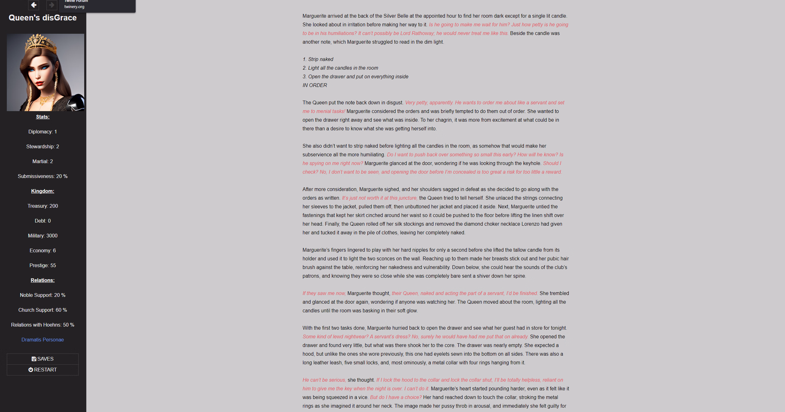 HTML Abandoned Queen's disGrace [v0.40] [Endless_Effrontery]