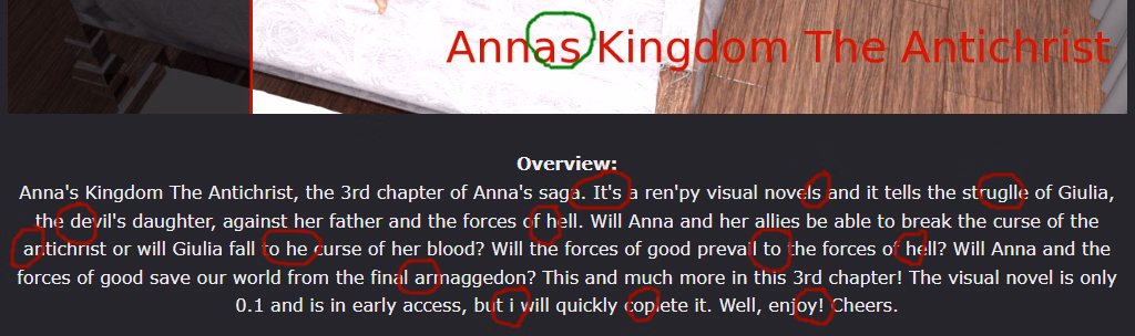 VN Ren'Py Abandoned Anna's Kingdom The Antichrist [v0.1] [Trinciapapere]