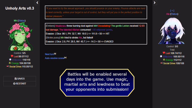 HTML Abandoned Unholy Arts [v0.4.6] [Deep Interactivity]