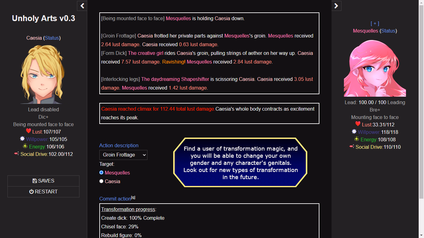 HTML Abandoned Unholy Arts [v0.4.6] [Deep Interactivity]
