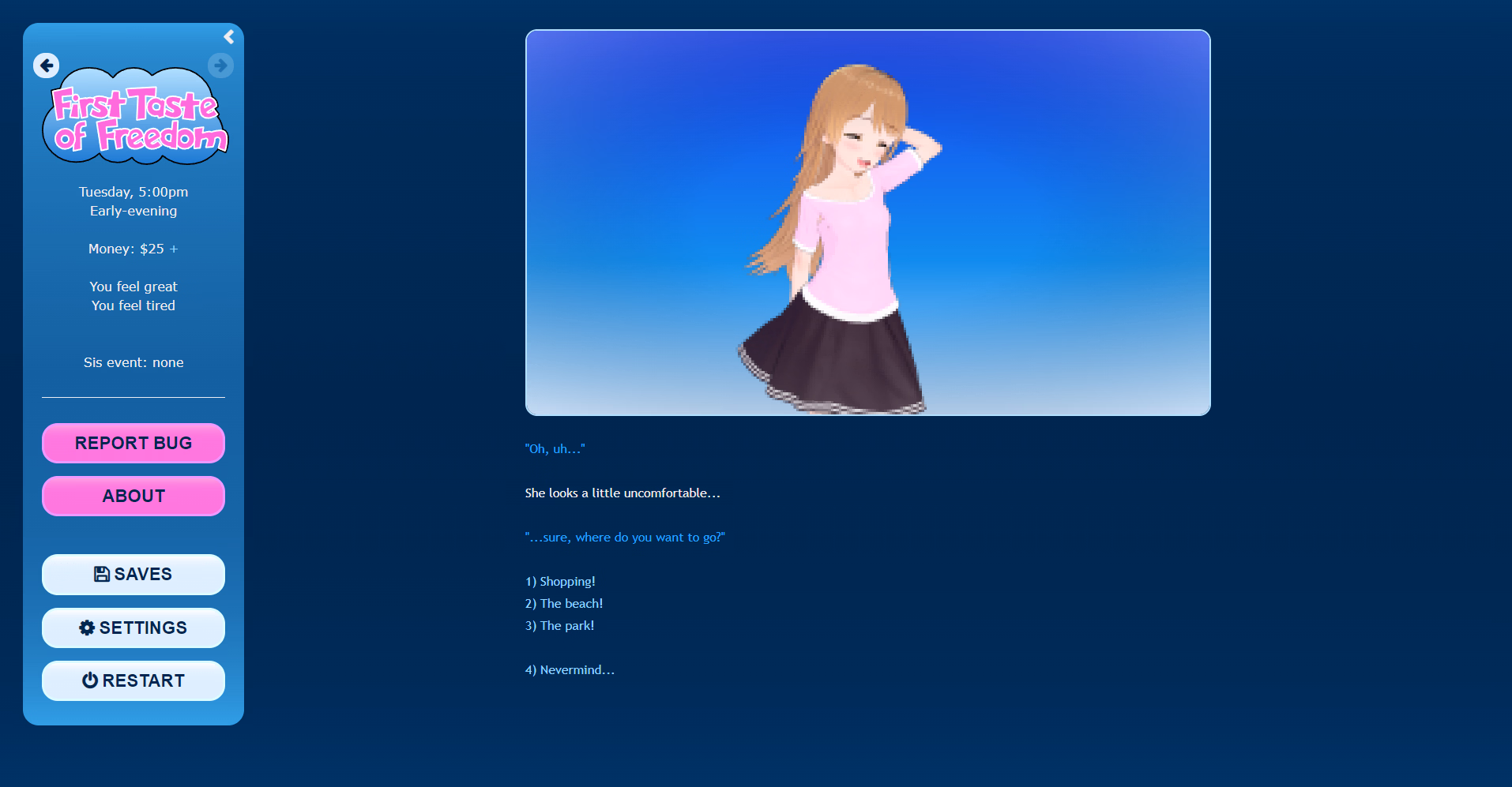 HTML Abandoned First Taste of Freedom [v0.1.0b] [PinkestPetunia]