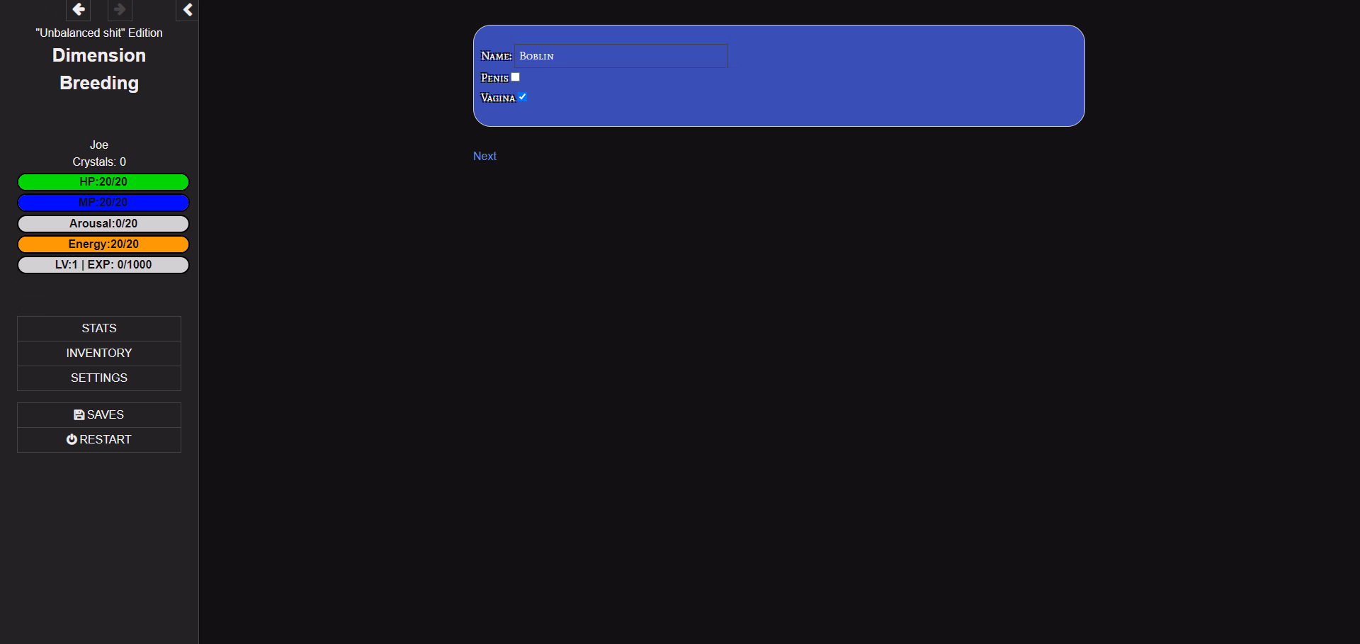 HTML Abandoned Dimension Breeding [v0.0.1] [SomeSneakyDev]