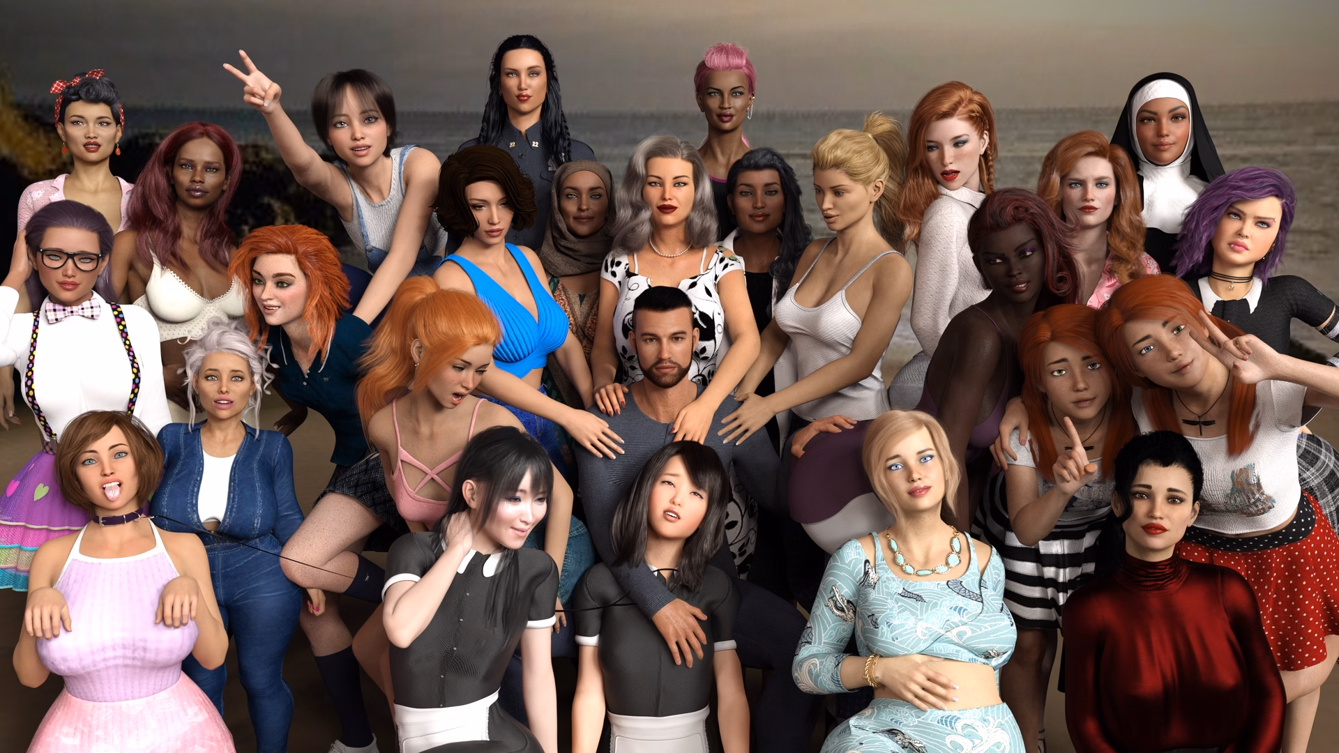 VN Ren'Py Abandoned Paradise with Black Beauties [v0.02] [OnlyGoodGames]