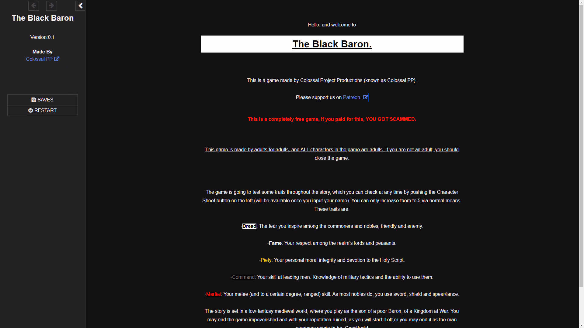 HTML The Black Baron [v0.4.5 b] [ColossalProjectProductions]