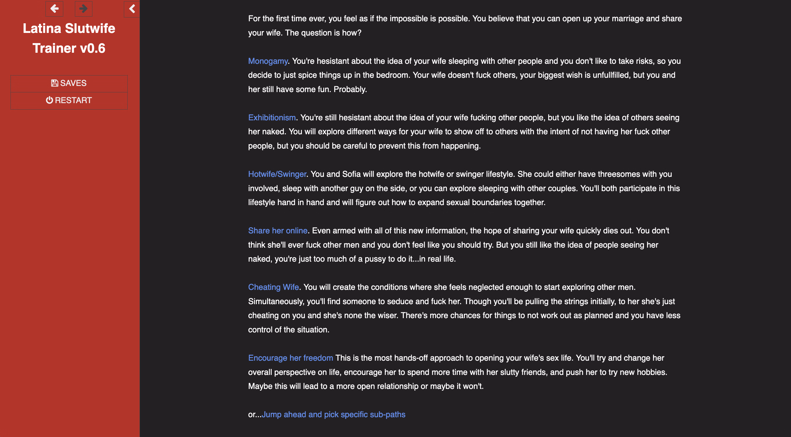 HTML Abandoned Latina Slutwife Trainer [v0.7.2] [RandomGamerMofo]