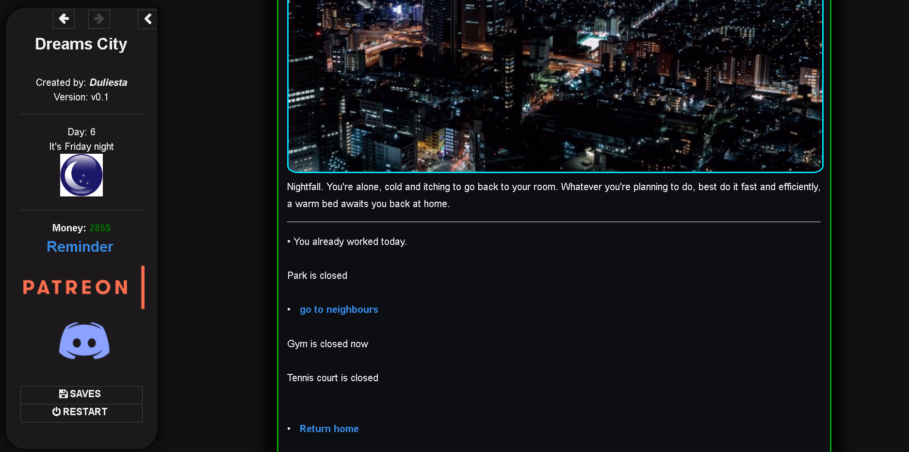 HTML Abandoned Dreams City [v0.1] [Duliesta]
