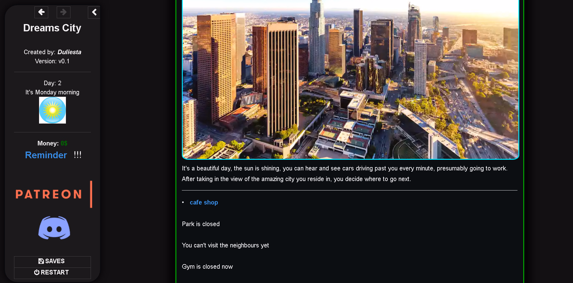 HTML Abandoned Dreams City [v0.1] [Duliesta]