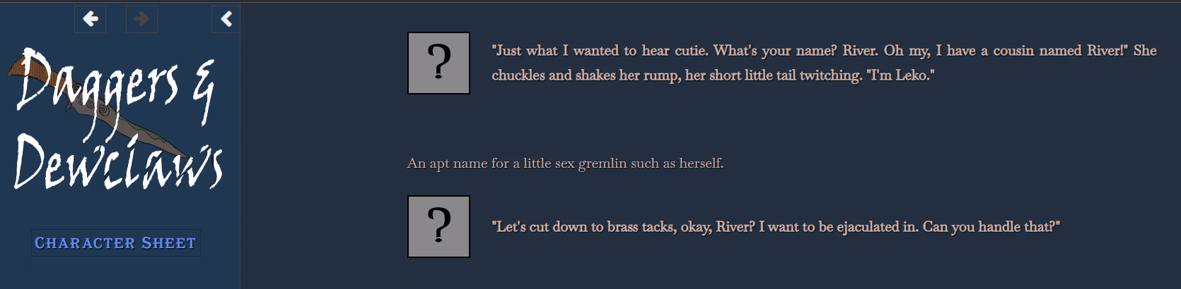 HTML Daggers & Dewclaws [v0.9.2] [Caretaker Publishing]