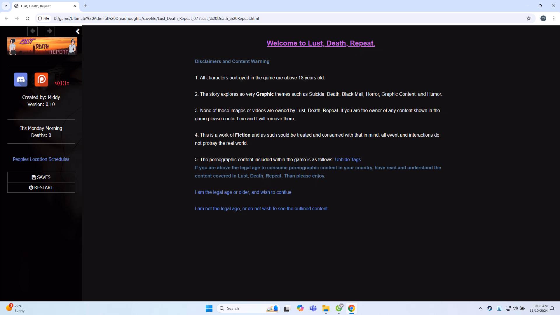 HTML Abandoned Lust, Death, Repeat [v0.12] [Middy]