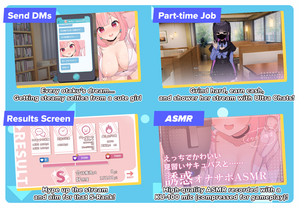 RPGM Completed No-good Streamer Mirai-chan! (Now accepting lewd comments) [Steam + DLC] [Muneniku Tabetai]