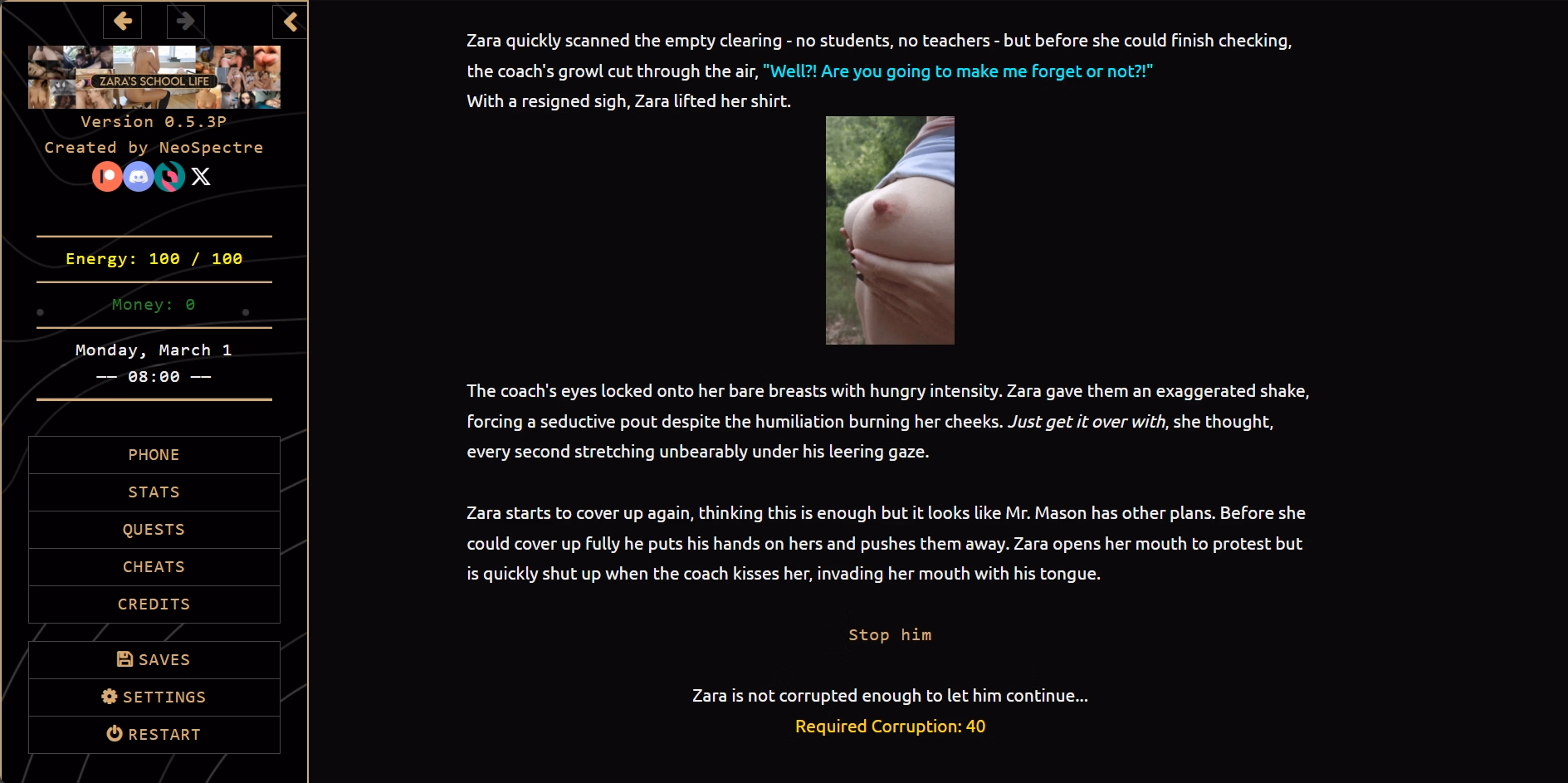 HTML Zara's School Life [v0.7b] [NeoSpectre]