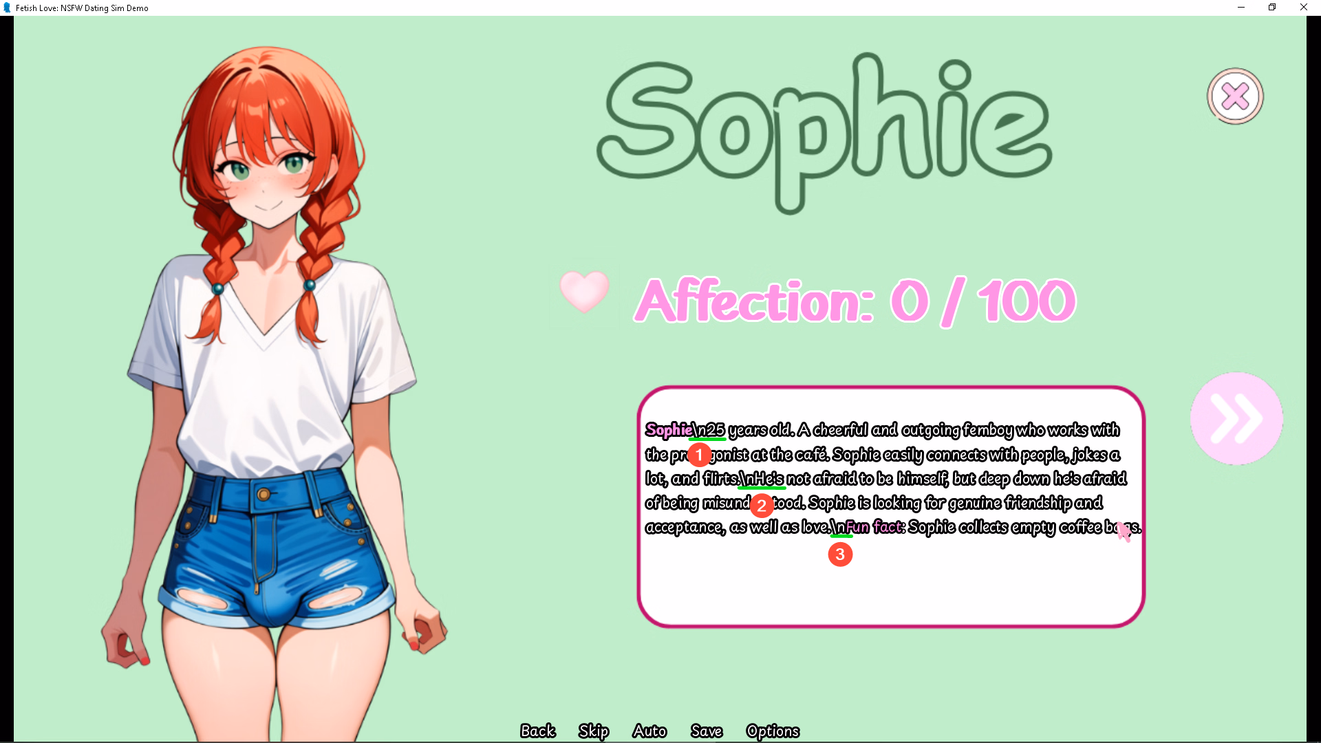 Ren'Py Fetish Love: NSFW Dating Sim [v0.1 Demo] [PinkRoomGame]