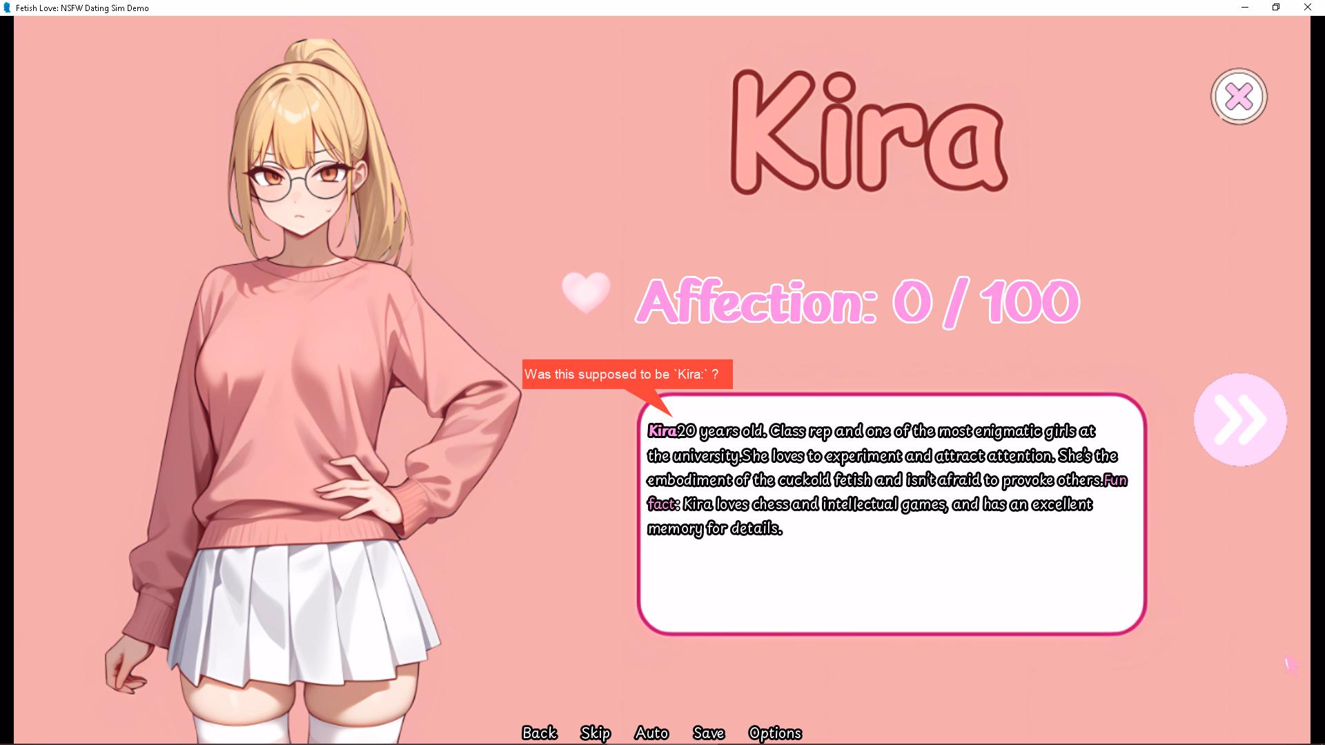 Ren'Py Fetish Love: NSFW Dating Sim [v0.1 Demo] [PinkRoomGame]
