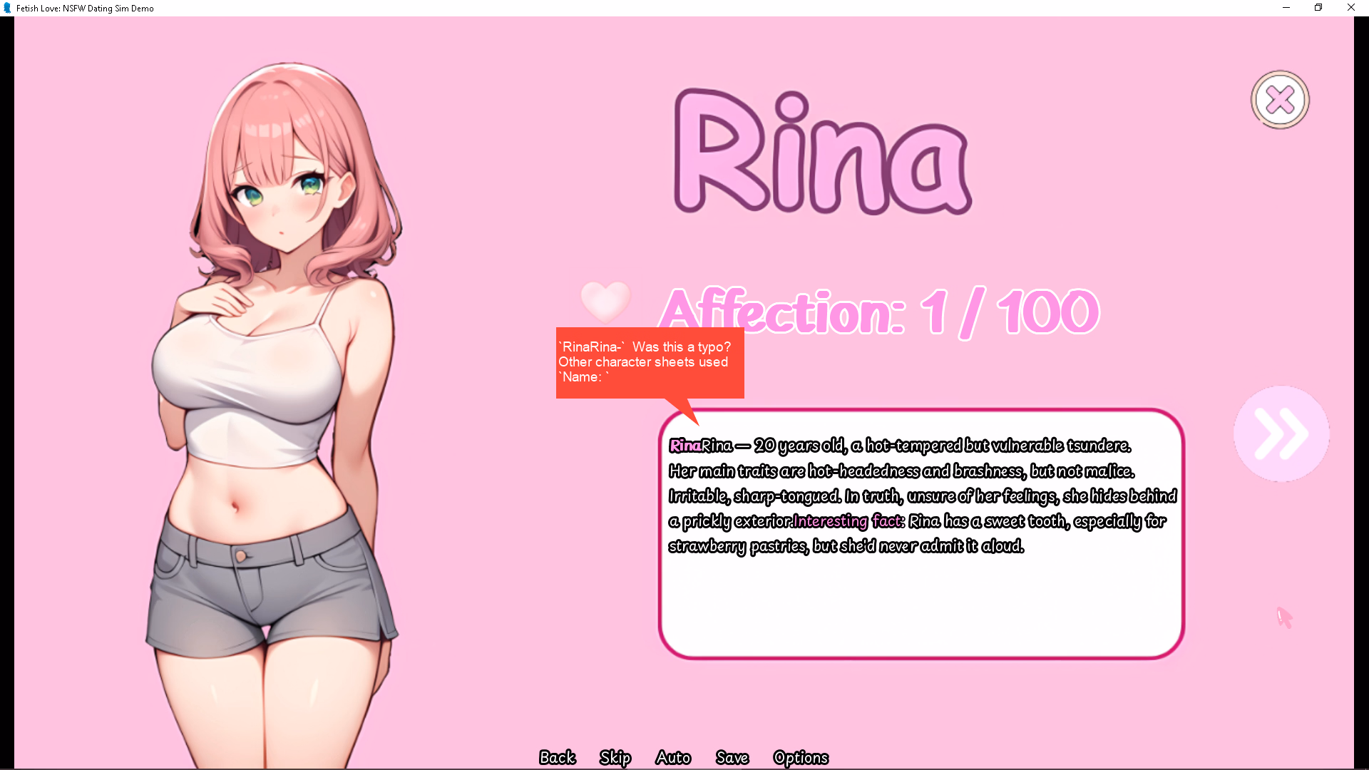 Ren'Py Fetish Love: NSFW Dating Sim [v0.1 Demo] [PinkRoomGame]