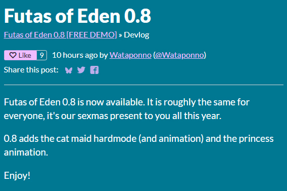 Others Futas of Eden [v0.8 Demo ] [Wataponno]