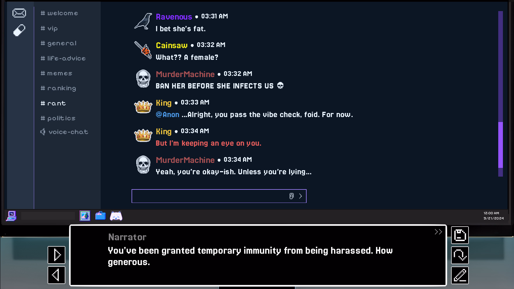 VN Ren'Py Incel Server [demo] [Ratten]