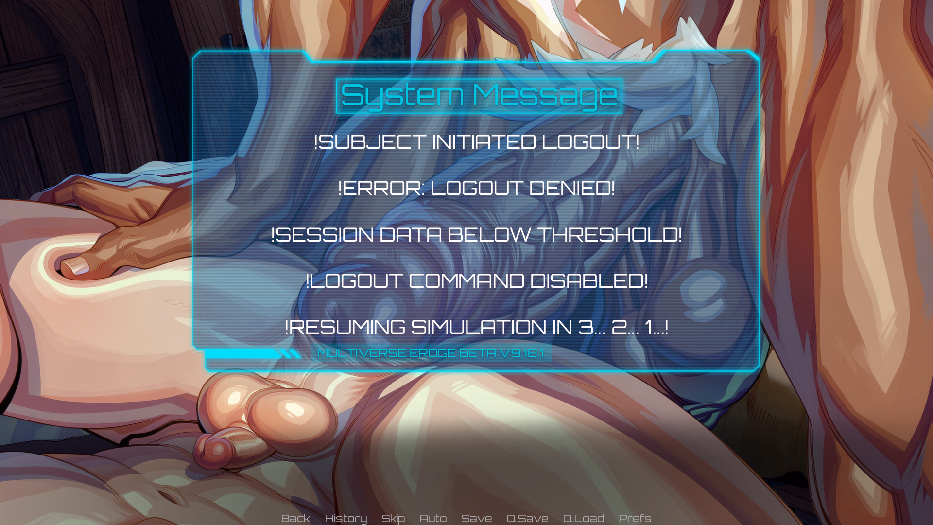 VN Ren'Py Logout Denied: How I, the Beta Tester, Became Trapped in a Futanari-Dominated VR Simulation [v0.3] [NaughtyMosquito]