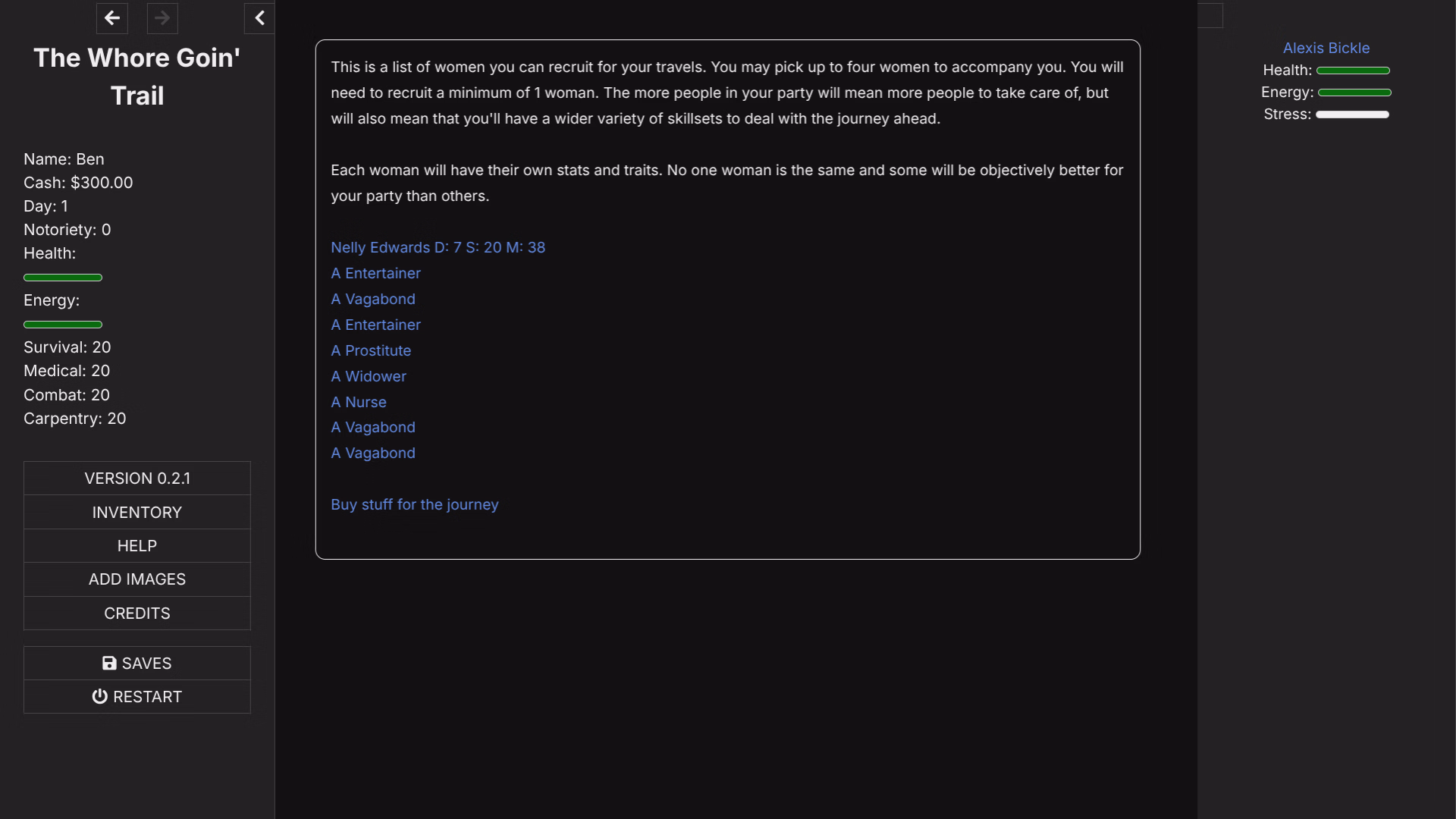 HTML The Whore Goin' Trail [v0.2.2] [Ben Rosewood]