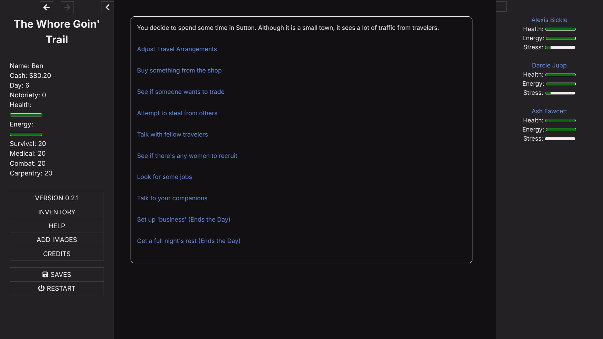 HTML The Whore Goin' Trail [v0.2.2] [Ben Rosewood]
