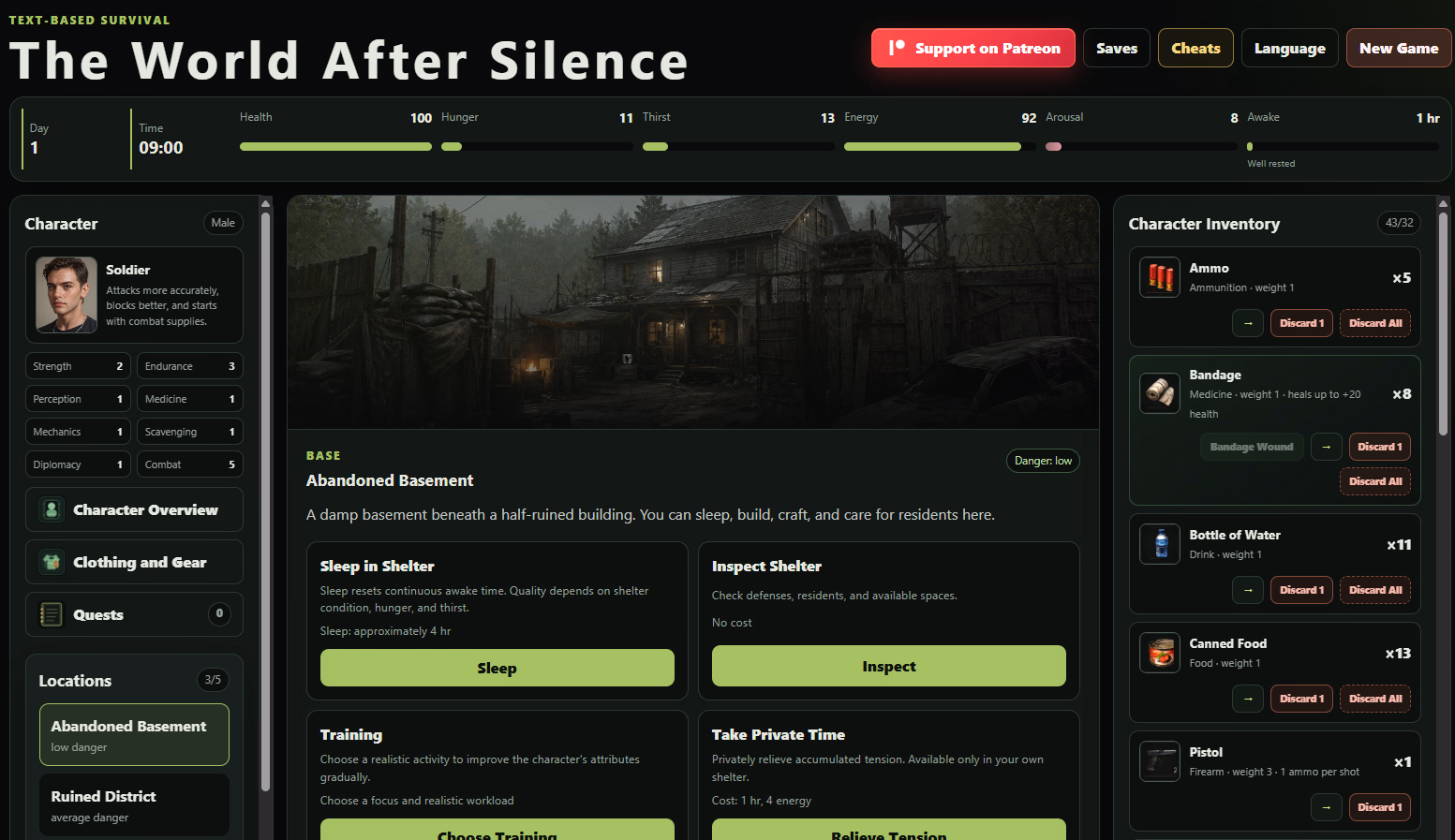 HTML The World After Silence [v0.1] [Silent Shelter Games]